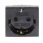 Розетка силовая 2Р+Е со шторками Viva 2 модуля черный