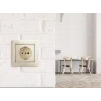 VALENA Розетка с заземлением в рамку слоновая кость