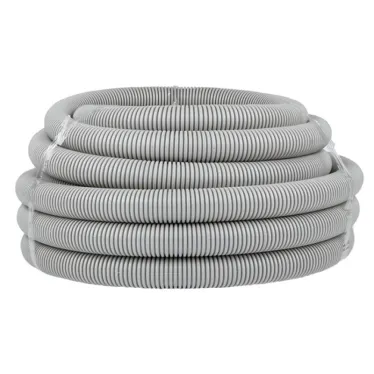 Труба гибкая 40мм с протяжкой серая (15м) Plast