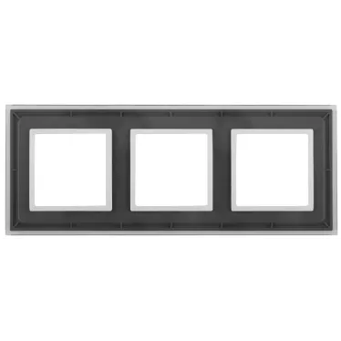 Рамка на 3 поста, стекло, Эра Elegance, прозрачный+бел, 14-5103-00