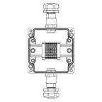 Взрывозащищенная клеммная коробка из полиэстера TBE-P-03-(6xCBC.2)-1xKAEPM2MHK-20(A)-1xKAEPM2MHK-20(C)1Ex e IIC Т5 Gb / Ex tb IIIC T95°C Db IP66 / КЗ