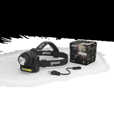 Фонарь светодиодный налобный 6 Вт 180 лм Черный IP42 аккумуляторный Lead acid 800мАч GFL Gauss