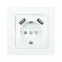 Розетка Минск 1-местная СП с заземлением 16А белая с защитными шторками с 2 USB 2,1А