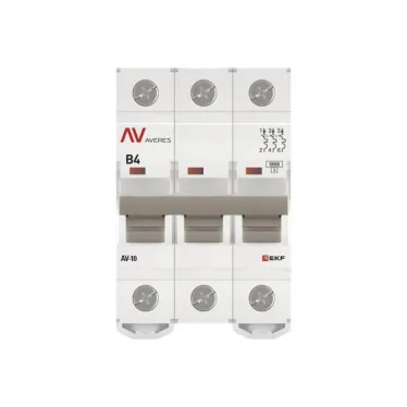Выключатель автоматический AV-10 3P 4A (B) 10kA AVERES