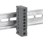 Шина фаза L (6х9мм) 8 отверстий латунь серый изолированный корпус на DIN-рейку PROxima