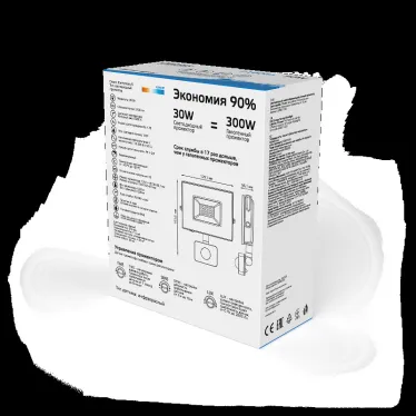 Прожектор светодиодный ДО 30 Вт 2850 лм 6500К AC 220В IP65 176х136х40мм с датчиком движения Elementary-S Gauss