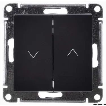 ATLASDESIGN 1-клавишный выключатель 2-полюсный, 10А, мех., базальт