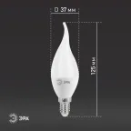 Лампа светодиодная LED BXS-11W-827-E14 (диод, свеча на ветру, 11Вт, тепл, E14 (10/100/2800)