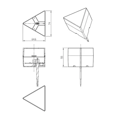 Модуль светящийся соединительный SML-AC-B-6K-03 для светильников SML 3Вт 6500K 270Лм треугольник черный