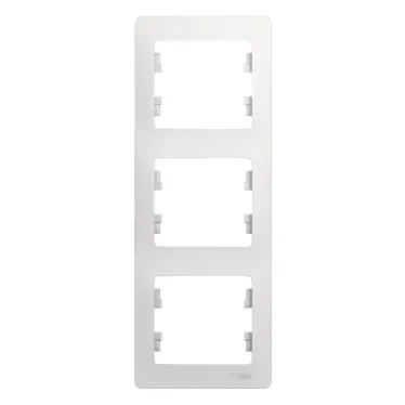 GLOSSA Рамка 3 поста вертикальная белая