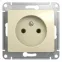 GLOSSA Розетка без заземления в рамку бежевая