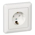 W59 Розетка скрытая с заземлением бежевая