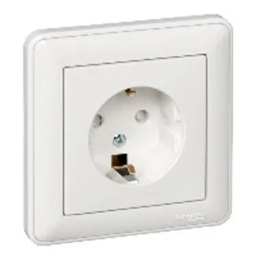 W59 Розетка скрытая с заземлением бежевая