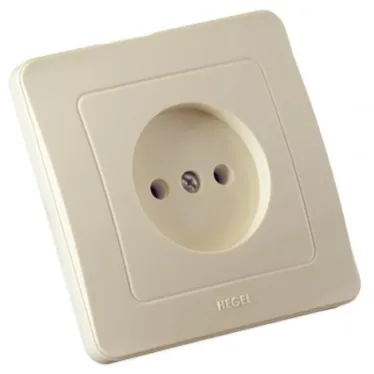 Розетка скрытая со шторками слоновая кость