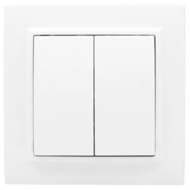 Выключатель Минск двухклавишный СП проходной 10А белый