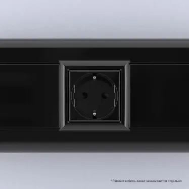 Avanti Розетка ''Черный квадрат'', 2P+E, с защитными шторками, 2 модульная
