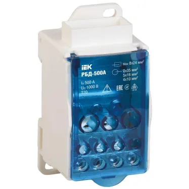 Блок распределительный на DIN-рейку РБД-500А
