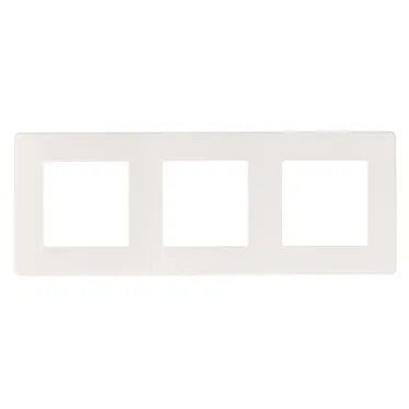 Рамка для розеток и выключателей Серия 12 12-5103-01 на 3 поста, Сатин, белый