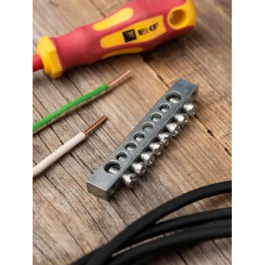 Шина PEN ноль-земля (6x9мм) 8 отв. цинк крепеж по краям