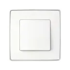 Рамка 1 пост белый основание алюминий