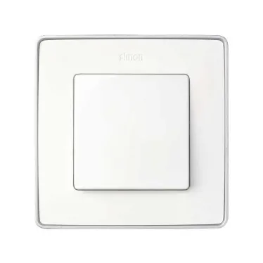 Рамка 1 пост белый основание алюминий