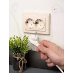 Розетка двухместная СП с заземлением 16А бежевый с защитными шторками Минск