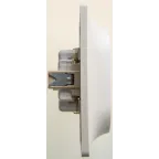 GLOSSA Розетка двойная с заземлением со шторками перламутр в сборе