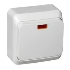 ЭТЮД Переключатель одноклавишный наружный с подсветкой белый сх.6