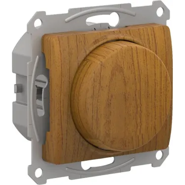 GLOSSA СВЕТОРЕГУЛЯТОР (диммер) повор-нажим, LED, RC, 400Вт, мех., ДЕРЕВО ДУБ