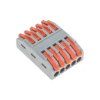 Клемма СМК 222-425 проходная 5 полюсов (0,08-4 мм2), серая