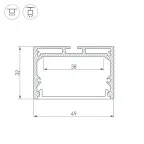 Профиль с экраном SL-LINE-4932-2500 ANOD+OPAL (ARL, Алюминий)