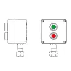Взрывозащищенный пост управления из алюминия CPE-A-12-(1xP1G(11)-1xP1R(11))-1xKAEPM2MHK-20(C)1Ex d e IIC Т5 Gb / Ex tb IIIC T95°C Db IP66