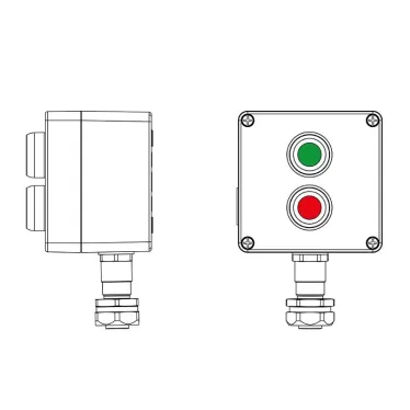 Взрывозащищенный пост управления из алюминия CPE-A-12-(1xP1G(11)-1xP1R(11))-1xKAEPM2MHK-20(C)1Ex d e IIC Т5 Gb / Ex tb IIIC T95°C Db IP66