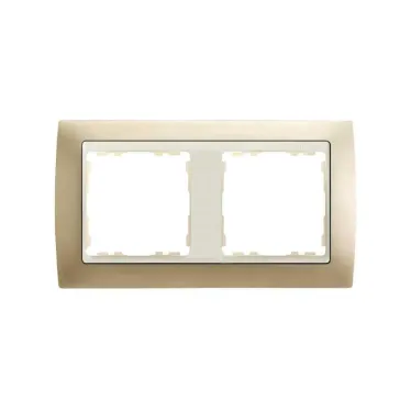 Рамка на 2 поста, S82, шампань матовая - сл.кость