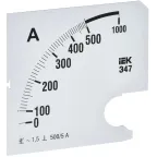 Шкала сменная для амперметра Э47 500/5А класс точности 1,5 96х96мм