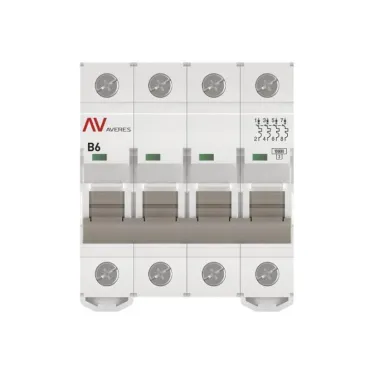 Выключатель автоматический AV-10 4P 6A (B) 10kA AVERES