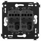 Avanti Выключатель двухклавишный в стену, Черный квадрат