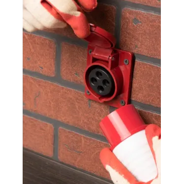 Розетка кабельная 16А 3Р+Е IP44 скрытая 380В 414