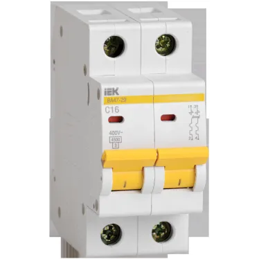 Выключатель автоматический двухполюсный 32А D ВА47-29 4.5кА