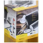 LIGHTING Светильник настольный 1002 на подставке Е27 белый IEK