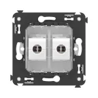 Avanti Компьютерная розетка RJ-45 без шторки в стену, кат.5е двойная, Белое облако