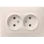 КВАРТА Розетка двойная без заземления в сборе без шторок кремовый