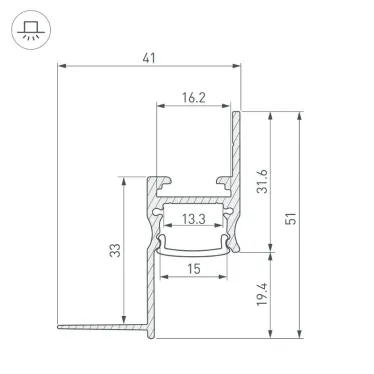 Профиль ARH-СEIL-S14-SHADOW-2000 WHITE