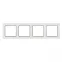 Стокгольм Рамка 4-местная белая с линией цвета черный