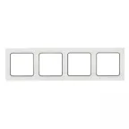 Стокгольм Рамка 4-местная белая с линией цвета черный