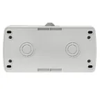 Блок розетка Мурманск 1-м 16А с заземлением с крышкой + двухклавишный выключатель IP54 серый