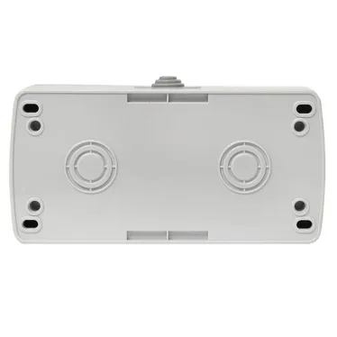 Блок розетка Мурманск 1-м 16А с заземлением с крышкой + двухклавишный выключатель IP54 серый