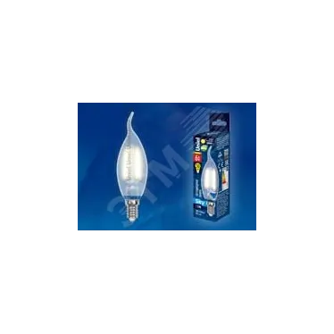 Лампа светодиодная LED-CW35-6W/WW/E14/FR PLS02WH LED. "свеча на ветру", мат.. Серия Sky. 3000К . | UL-00000306 | Uniel