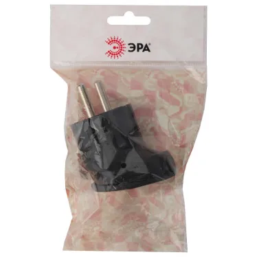 Вилка с/з угловая 16A черная Vx3-B (24/480/3840)