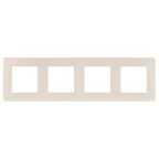 Рамка для розеток и выключателей Серия 12 12-5104-02 на 4 поста, Сатин, слоновая кость